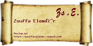 Zsuffa Elemér névjegykártya