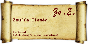 Zsuffa Elemér névjegykártya